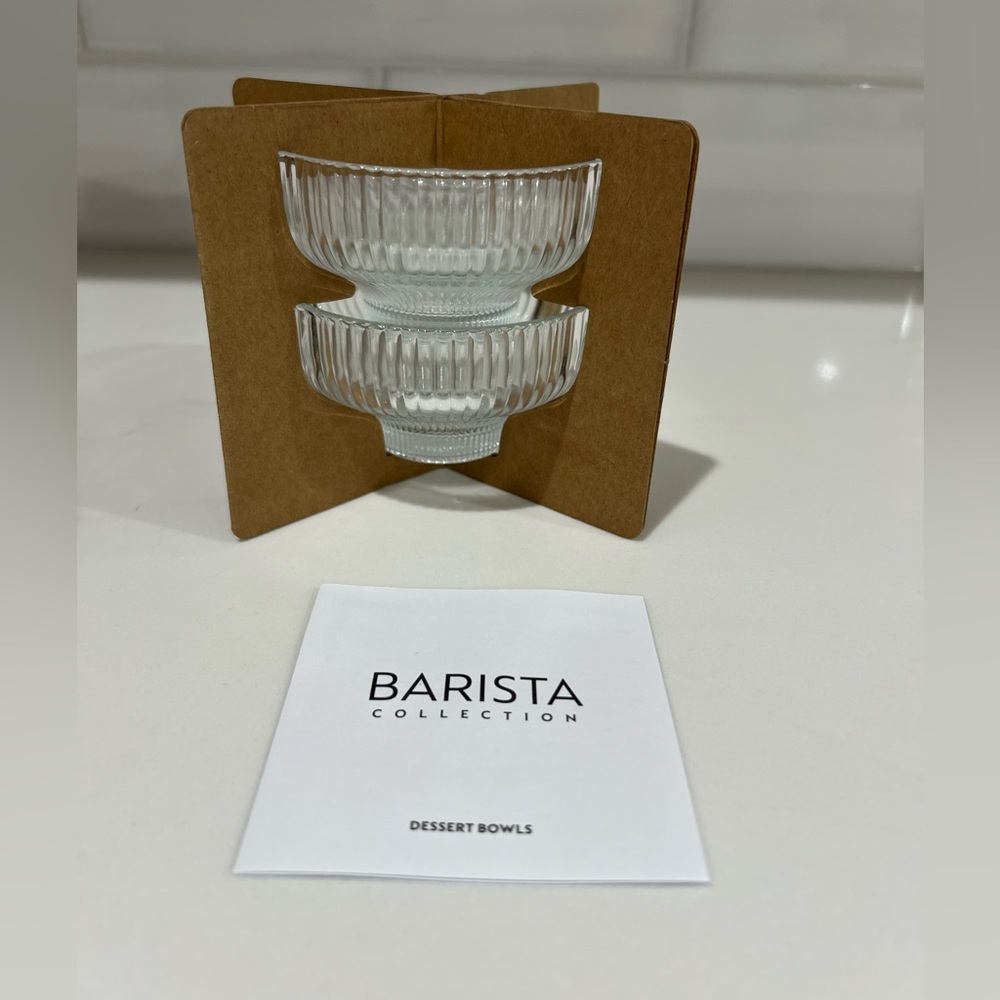New In Box Set of 2 NESPRESSO Affogato Glass Dessert Bowls